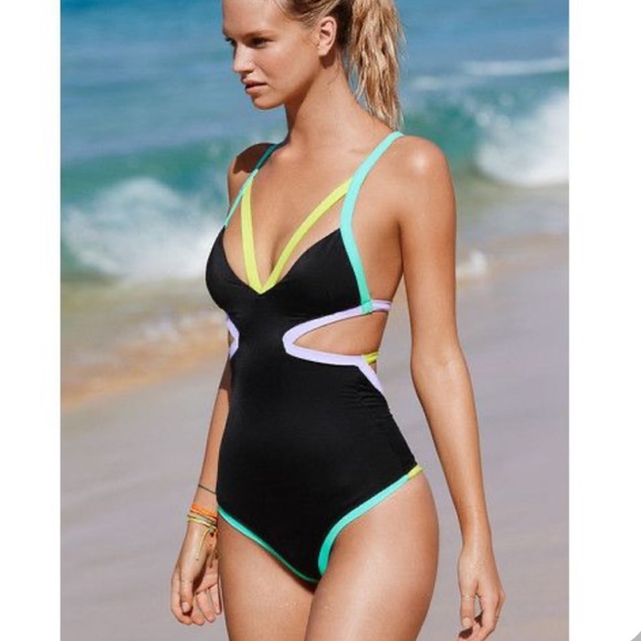 Victoria's Secret Other - Victoria’s Secret Neon Cutout Strappy Monokini